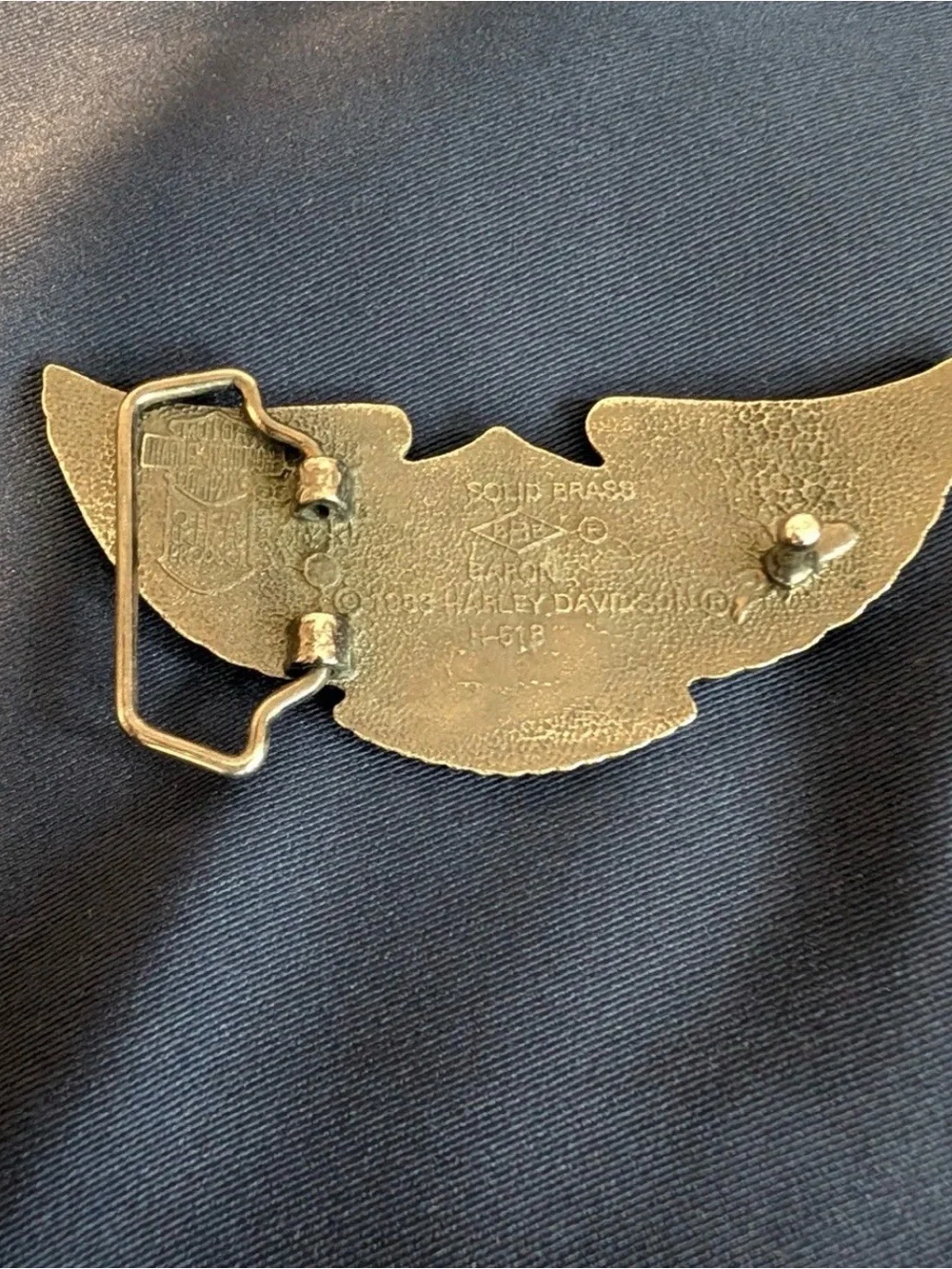 Harley-Davidson Motorcycles Solid Brass Eagle Logo Belt Buckle 1983 Collectible